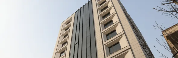 نمای ساختمان اداری اتحاد، سمنت برد