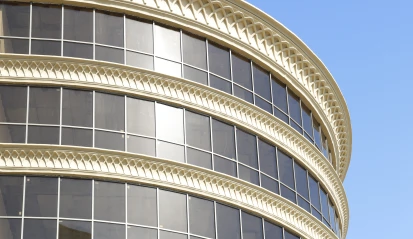 نمای کرتین وال ساختمان شمس بندرعباس